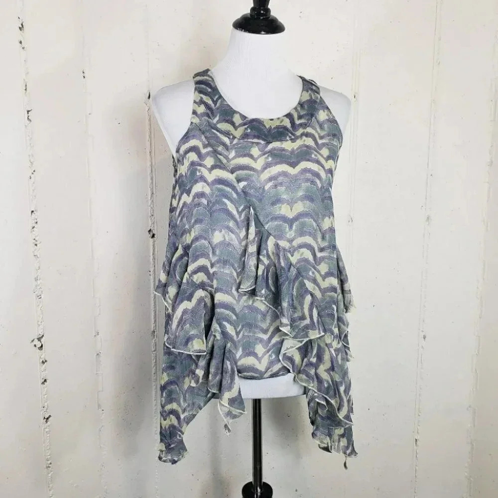 Vintage Mandee NWT top M purple asymmetrical ruffle Fairy Whimsical